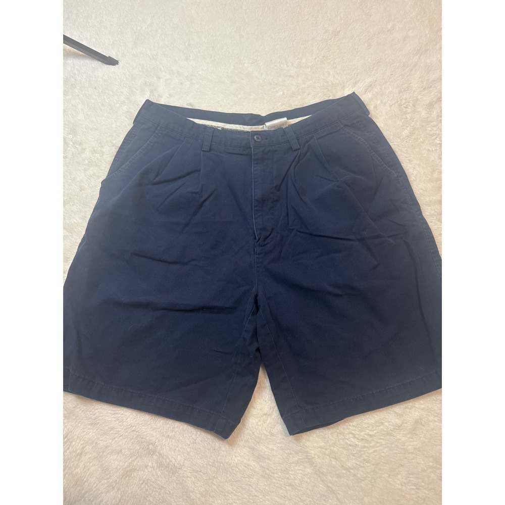 Nike Golf Shorts Mens 36 Navy‎ Blue Good Pleated Cotton Chino Twill Casual